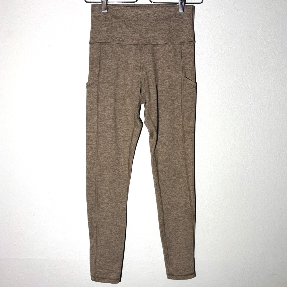 OFFLINE by Aerie The Hugger High Rise Leggings Brown Heathered Pockets Size M
